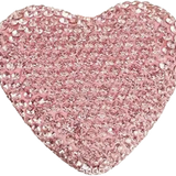 Pink Bedazzled Heart Bag Charm BC010