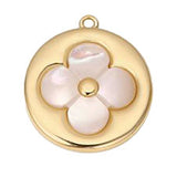 Large Gold Circle With Clover S003