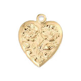 Gold Heart With Flowers HF001