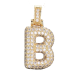 Pave Letter B Bag Charm BC032