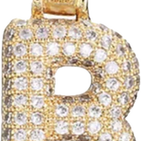 Pave Letter B Bag Charm BC032