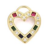 MOP Colored Crystal Heart HF007