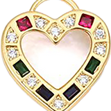 MOP Colored Crystal Heart HF007