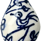 Porcelain Blue & White Teardrop With Bird CW003