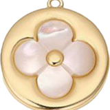 Large Gold Circle With Clover S003