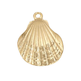 Focal Bag Charm: Gold Shell Pendant P034