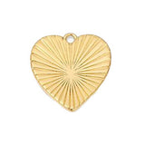 Small Gold Ribbed Heart P006