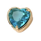 Blue Crystal Heart Bag Charm BC001