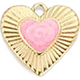 Gold Heart With Pink Center HF015