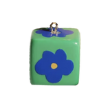 Green Flower Cube Bag Charm BC026