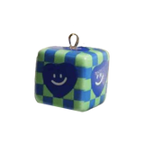 Green & Blue Checkered Smiley Cube BC028