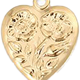 Gold Heart With Flowers HF001
