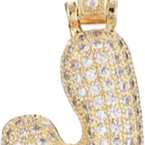 Pave Letter J Bag Charm BC040