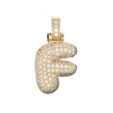 Pave Letter F Bag Charm BC036