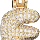 Pave Letter F Bag Charm BC036