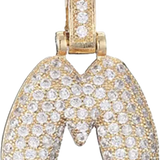 Pave Letter M Bag Charm BC043