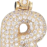 Pave Letter R Bag Charm BC048