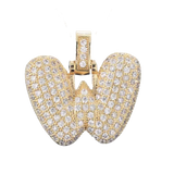Pave Letter W Bag Charm BC053