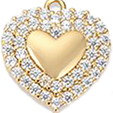 Heart with Pave Border HF039