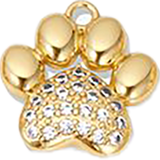 Micro Pave Dog Paw HFA045