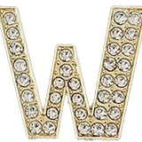 Focal Bag Charm: Pave Letter W Bag Charm BC053