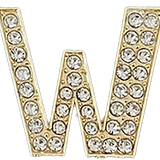 Pave Letter W Bag Charm BC053