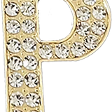 Pave Letter P Bag Charm BC045