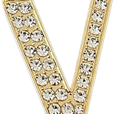 Pave Letter V Bag Charm BC052