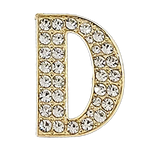 Pave Letter D Bag Charm BC034