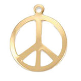 Large Gold Peace Sign S013
