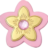 Focal Bag Charm: Pink Leather Flower BC061