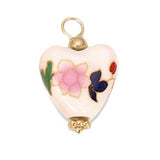 Porcelain White Pink & Green Heart HF019