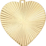 Oversized Ribbed Heart Pendant P023