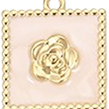 White Square with Gold Flower HF033