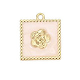 White Square with Gold Flower HF033